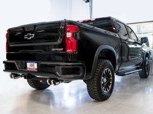 GMC Sierra 1500 AT4X Performance Exhaust - Rear - AWE Tuning - Cat Back 0FG - Chrome Silver - `22-`23